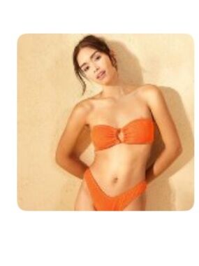 Wild Fable Orange Strapless Bikini Set